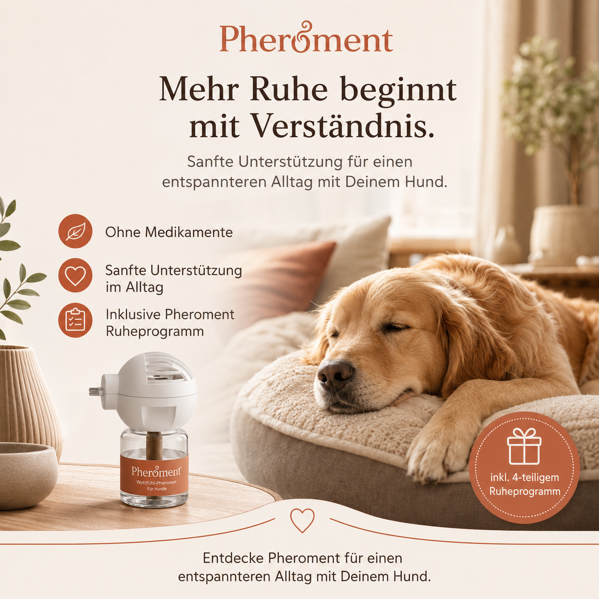 Der medikamentenfreie Pheroment-Diffusor für entspannte Hunde